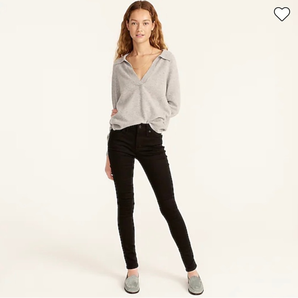 J.Crew 9" stretchy toothpick jean in black